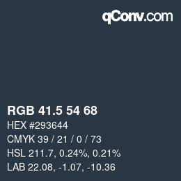 Color code: RGB 41.5 54 68 | qconv.com