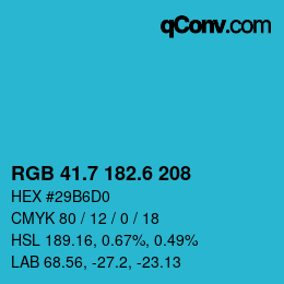カラーコード: RGB 41.7 182.6 208 | qconv.com