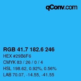 カラーコード: RGB 41.7 182.6 246 | qconv.com