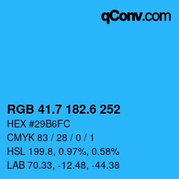カラーコード: RGB 41.7 182.6 252 | qconv.com