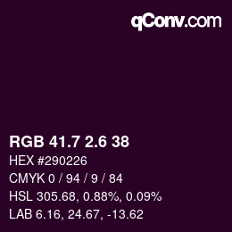 カラーコード: RGB 41.7 2.6 38 | qconv.com