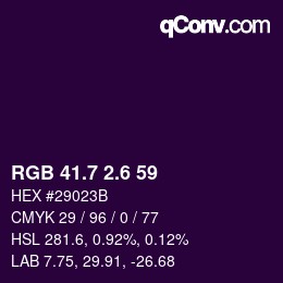カラーコード: RGB 41.7 2.6 59 | qconv.com