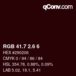 カラーコード: RGB 41.7 2.6 6 | qconv.com