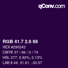カラーコード: RGB 41.7 2.6 66 | qconv.com