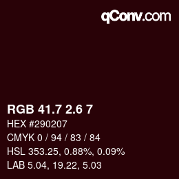 カラーコード: RGB 41.7 2.6 7 | qconv.com