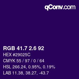 カラーコード: RGB 41.7 2.6 92 | qconv.com