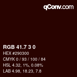 カラーコード: RGB 41.7 3 0 | qconv.com