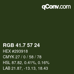 カラーコード: RGB 41.7 57 24 | qconv.com