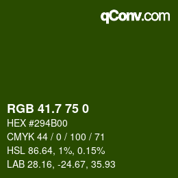 カラーコード: RGB 41.7 75 0 | qconv.com
