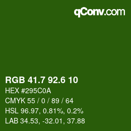 カラーコード: RGB 41.7 92.6 10 | qconv.com