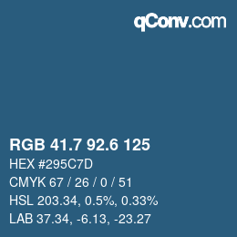 カラーコード: RGB 41.7 92.6 125 | qconv.com