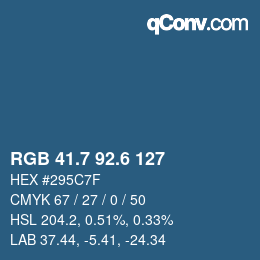 カラーコード: RGB 41.7 92.6 127 | qconv.com