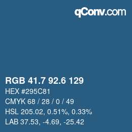 カラーコード: RGB 41.7 92.6 129 | qconv.com