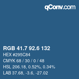 カラーコード: RGB 41.7 92.6 132 | qconv.com