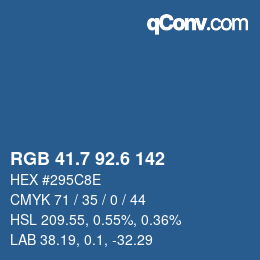 カラーコード: RGB 41.7 92.6 142 | qconv.com