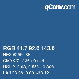 カラーコード: RGB 41.7 92.6 143.6 | qconv.com