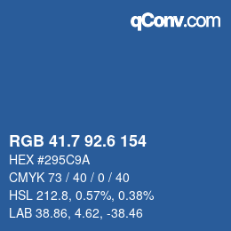 カラーコード: RGB 41.7 92.6 154 | qconv.com