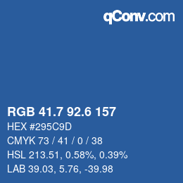 カラーコード: RGB 41.7 92.6 157 | qconv.com