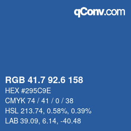 カラーコード: RGB 41.7 92.6 158 | qconv.com