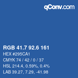 カラーコード: RGB 41.7 92.6 161 | qconv.com