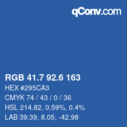 カラーコード: RGB 41.7 92.6 163 | qconv.com