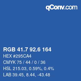 カラーコード: RGB 41.7 92.6 164 | qconv.com