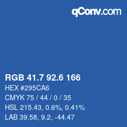 カラーコード: RGB 41.7 92.6 166 | qconv.com