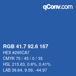 カラーコード: RGB 41.7 92.6 167 | qconv.com
