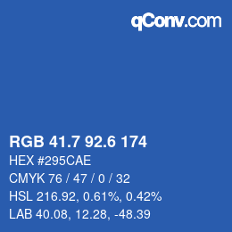 カラーコード: RGB 41.7 92.6 174 | qconv.com