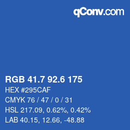 カラーコード: RGB 41.7 92.6 175 | qconv.com