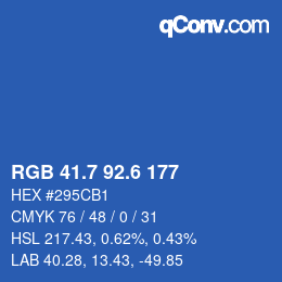 カラーコード: RGB 41.7 92.6 177 | qconv.com