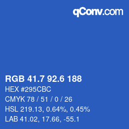 カラーコード: RGB 41.7 92.6 188 | qconv.com