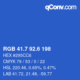 カラーコード: RGB 41.7 92.6 198 | qconv.com