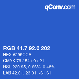 カラーコード: RGB 41.7 92.6 202 | qconv.com