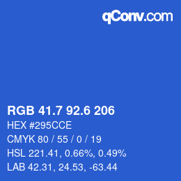 カラーコード: RGB 41.7 92.6 206 | qconv.com