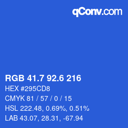 カラーコード: RGB 41.7 92.6 216 | qconv.com