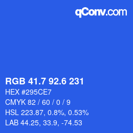 カラーコード: RGB 41.7 92.6 231 | qconv.com