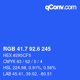 カラーコード: RGB 41.7 92.6 245 | qconv.com