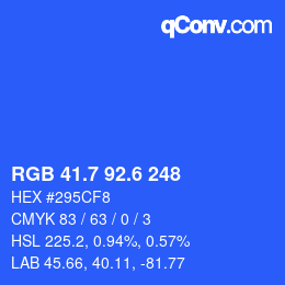 カラーコード: RGB 41.7 92.6 248 | qconv.com