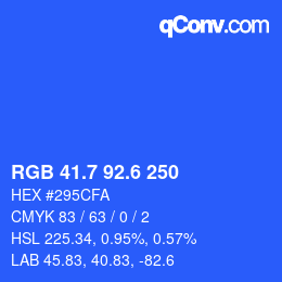 カラーコード: RGB 41.7 92.6 250 | qconv.com