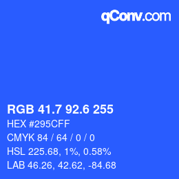 カラーコード: RGB 41.7 92.6 255 | qconv.com