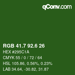 カラーコード: RGB 41.7 92.6 26 | qconv.com