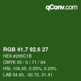 カラーコード: RGB 41.7 92.6 27 | qconv.com