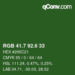 カラーコード: RGB 41.7 92.6 33 | qconv.com