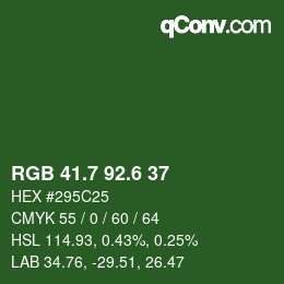 カラーコード: RGB 41.7 92.6 37 | qconv.com