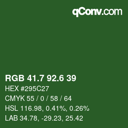 カラーコード: RGB 41.7 92.6 39 | qconv.com