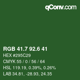 カラーコード: RGB 41.7 92.6 41 | qconv.com