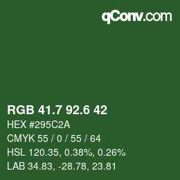 カラーコード: RGB 41.7 92.6 42 | qconv.com
