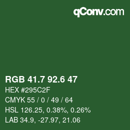 カラーコード: RGB 41.7 92.6 47 | qconv.com