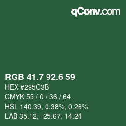 カラーコード: RGB 41.7 92.6 59 | qconv.com